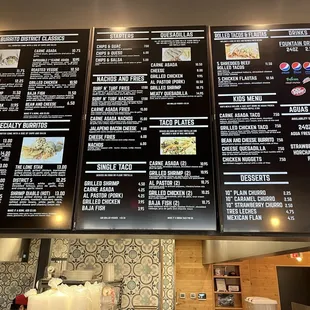 Regular menu