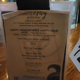 menu