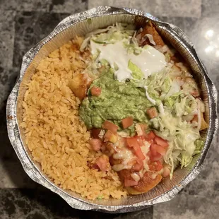 Enchiladas Rancheras - one chicken, one beef, and one cheese