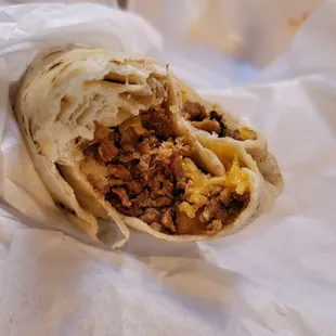 Steak Potato and Cheese burrito