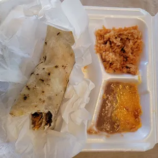 Steak potato and cheese burrito Combo