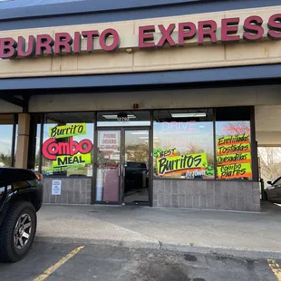 the entrance to burrito express