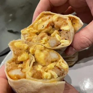 Pork with Red Sauce Breakfast Burrito