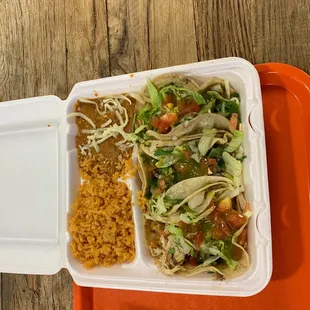 3 taco plate , medium spicy