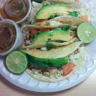 a plate of mexican food