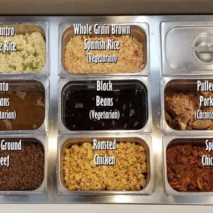 a variety of different types of food