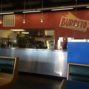 the counter and seating area