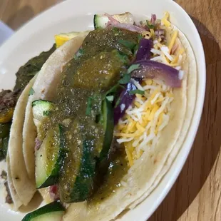 a plate of mexican food