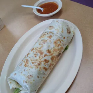 Perfectly toasted steak burrito