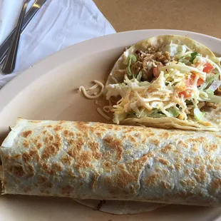 a plate of food and a fork