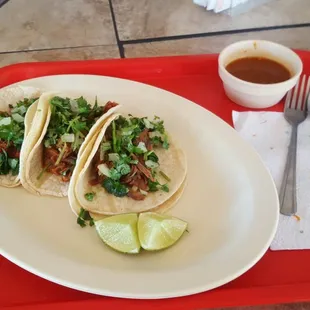 Oh. My.  Gosh.  Two barbacoa tacos, one chorizo.