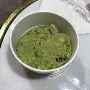 Guacamole With Chips except they forgot the chips