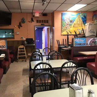the inside of a restaurant