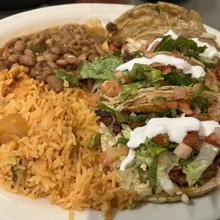 Taco dinner, American style with soft corn tortillas