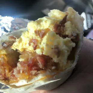 Fluffy breakfast burrito