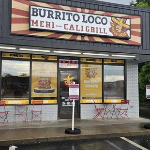 the front of the restaurant