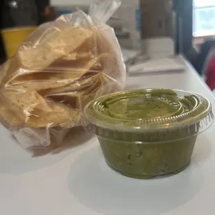 Guacamole and Tortilla Chips ($4.00 for small)