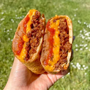 Beefy Chimichanga. 100% vegan mexican-style fast-food.