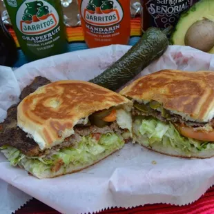 two halves of a sandwich