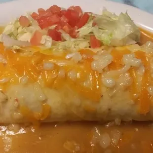 a close up of a burrito