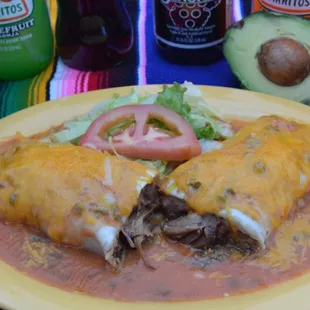 a plate of mexican food