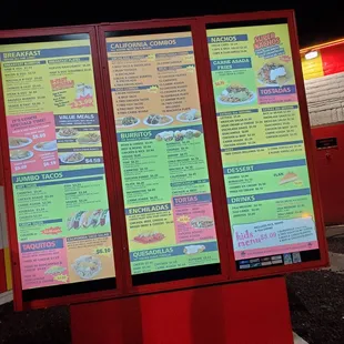 Drive thru menu 11.20.2020