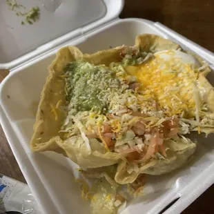 Shredded chicken taco salad