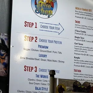 Menu &amp; clear directions posted &amp; displayed