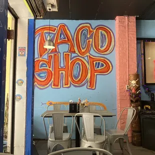 Inside wall signage.