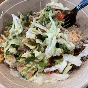 Steak burrito bowl