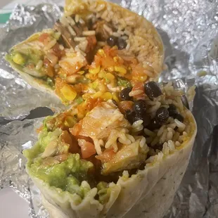Chicken &amp; steak burrito