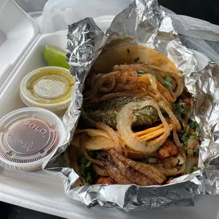 a lunch in a styrofoam container