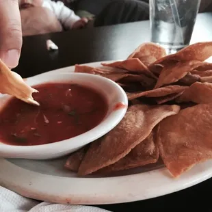 Complimentary chips and salsa