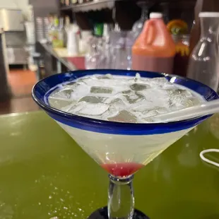 a martini in a martini glass