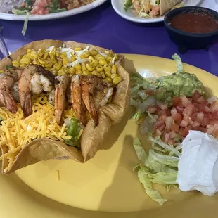Shrimp taco salad