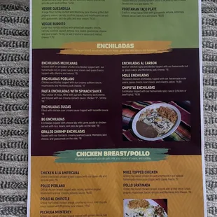 Vegetarian/enchiladas/chicken