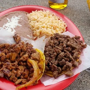 Street taco dinner.. loaded up because we were super nice and gave a $5 tip.