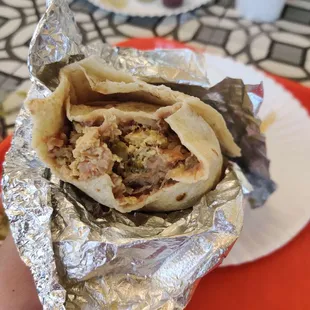 machaca burrito - looks disgusting but tastes great