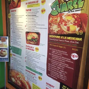 Extensive menu... Muy bueno