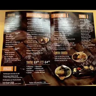 the menu
