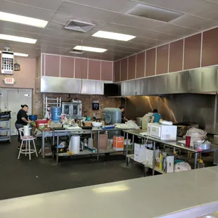 a kitchen in a restaurant