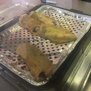 My fav!! Chilie rellenos burrito w/ beans and sour cream!