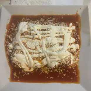 enchilada carne asada with red sauce