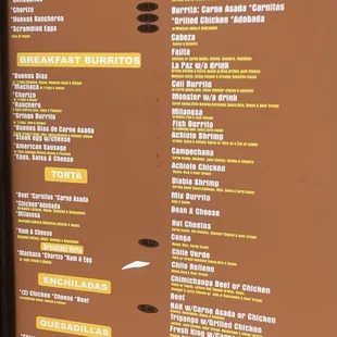 Menu august 2022