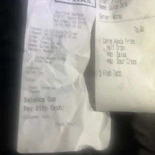 Receipt from my order. See times, order number, actual order.  How can the receipts for the same order be different? Makes no sense to me.