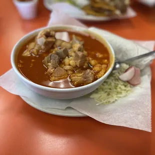 Pozole. The broth tasted like menudo.