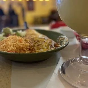 Frozen Margarita and Smothered Burrito