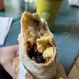 Chorizo breakfast burrito