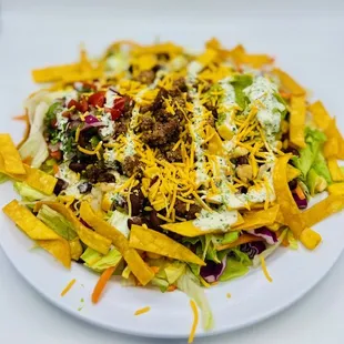 Taco Salad! Try it with hamburger, grilled chicken or beef fajita!