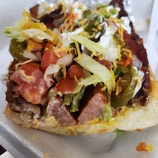 a close up of a piece of pizza